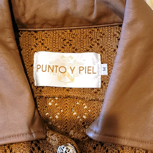 Punto Y Piel-Saks Fifth Ave.Leather Collar - Picture 4 of 6